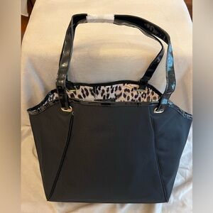 Lancôme Black with Cheetah Interior tote